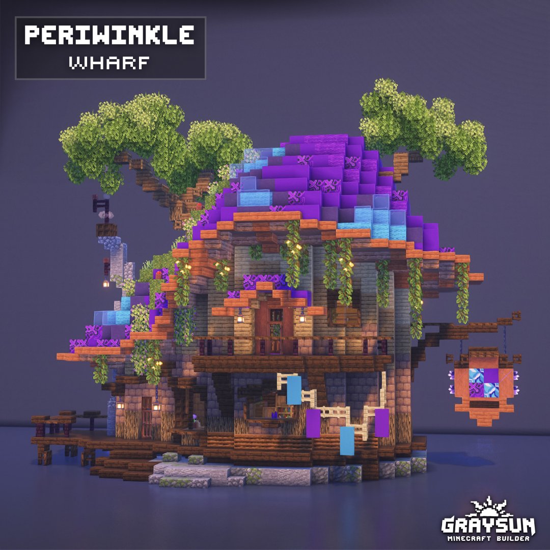 Look at this Minecraft shroom dock, 

Called the Periwinkle Wharf, it serves as a dock from sailers arriving to the realm of the SporeWood Forest.

It also has it's sidekick boat, PeriwinkleSail!
Look in the comments to find him!

#Minecraft #Minecraftbuilds #minecraft建築コミュ