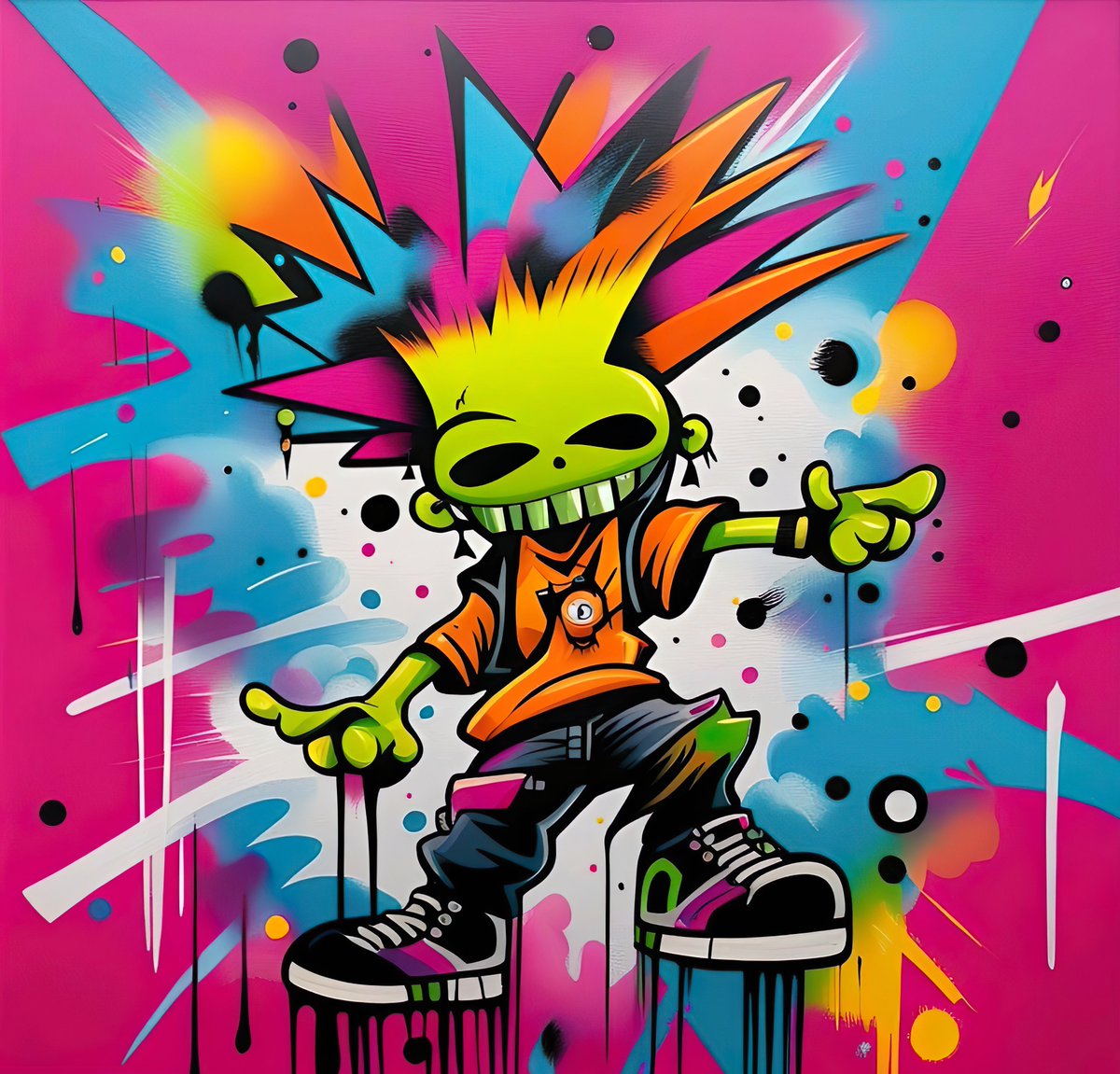 I have just collected 'Graffiti Art #3' by @AlienMagicEyes on @objktcom 🤪🤪🤪