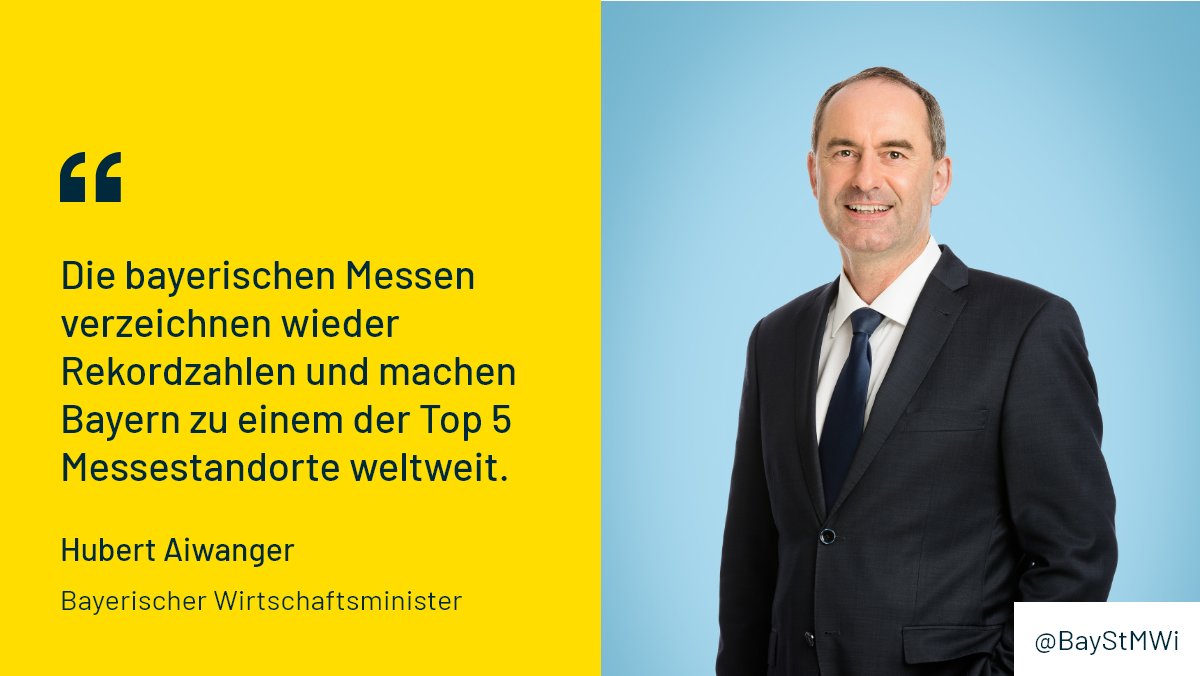 Bayerns #Messen sind nach Corona wieder auf Kurs und in der Weltspitze 🚀 Sie sind das Schaufenster der bayerischen #Wirtschaft & treiben umliegende Branchen an! 💼Präsenz-Messen sind wieder gefragt, und der Freistaat unterstützt sie dabei, global zu glänzen! ✨🌐