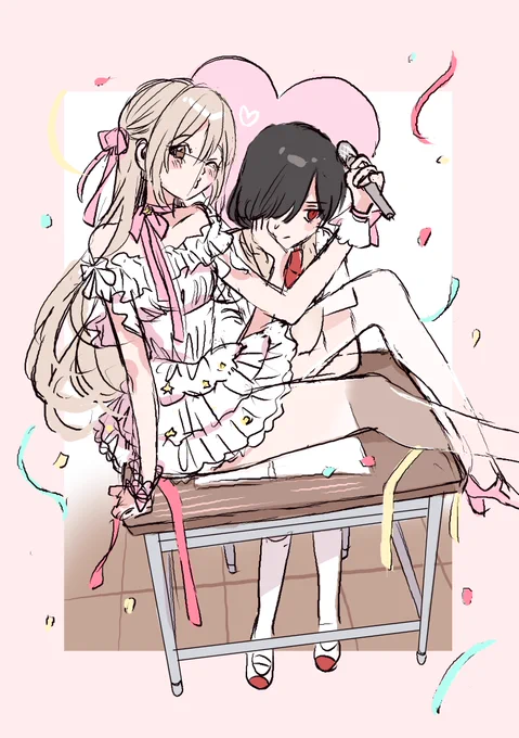 連載開始の時のカラーイラストのラフと没ラフだ! 