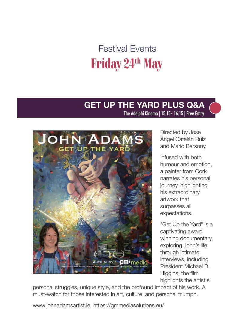 Festival Fringe: Screening of Multi Award Winning short film Get Up The Yard plus post Q&A with John Adams added to programme.