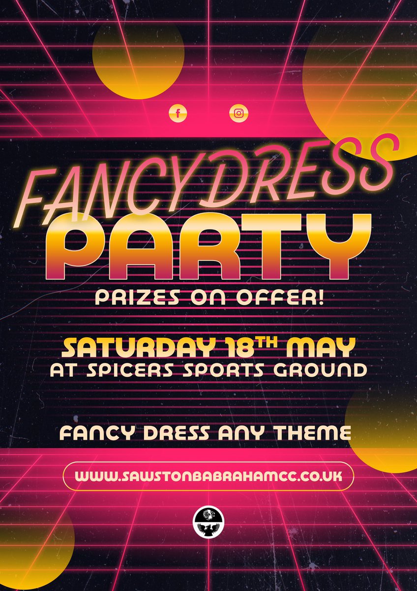 Time for another social? Fancy Dress Party on Saturday 18th May kick off at the conclusion of the 2nd teams game vs @SWCCcrocus 2s!

Free entry & prizes on offer the best dressed, Club Captain & Head Judge for the night is @NickGriggs17 🍺 🪩 #SBCC #Cricket #RAMS🐏 #ClubSocial