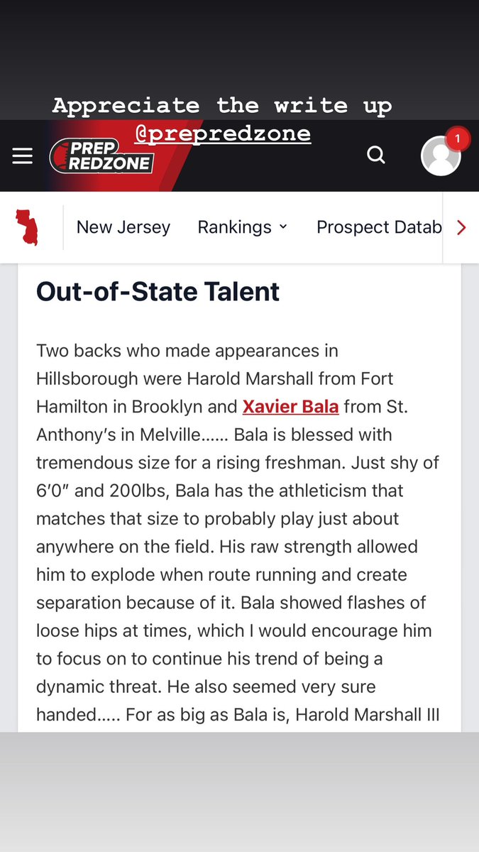 Appreciate the write up Brendan Mankouris @PrepRedzoneNJ @PRZCaleb @Rutgers @StAnthonysFB @BrianHawkins4