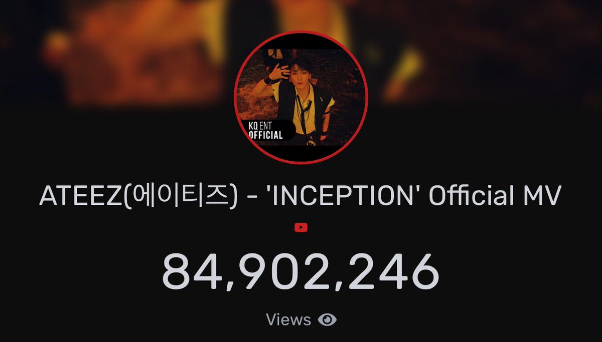 ➺ @ATEEZofficial 'INCEPTION' Official MV has reached 84.9M views 💛✨ —👽— #에이티즈 #エイティーズ #ATEEZ