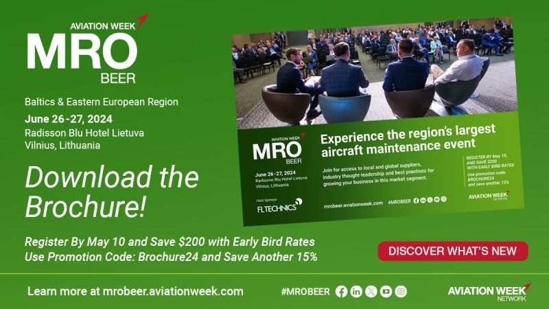 MRO BEER Brochure is Live! Get your sneak-peek into #MROBEER 2024, taking place in Vilnius Lithuania and featuring exciting opportunities from our host sponsor, #FLTechnics, as well as a dynamic conference program and 40+ solution providers. #AviationWeek utm.io/ugQsn