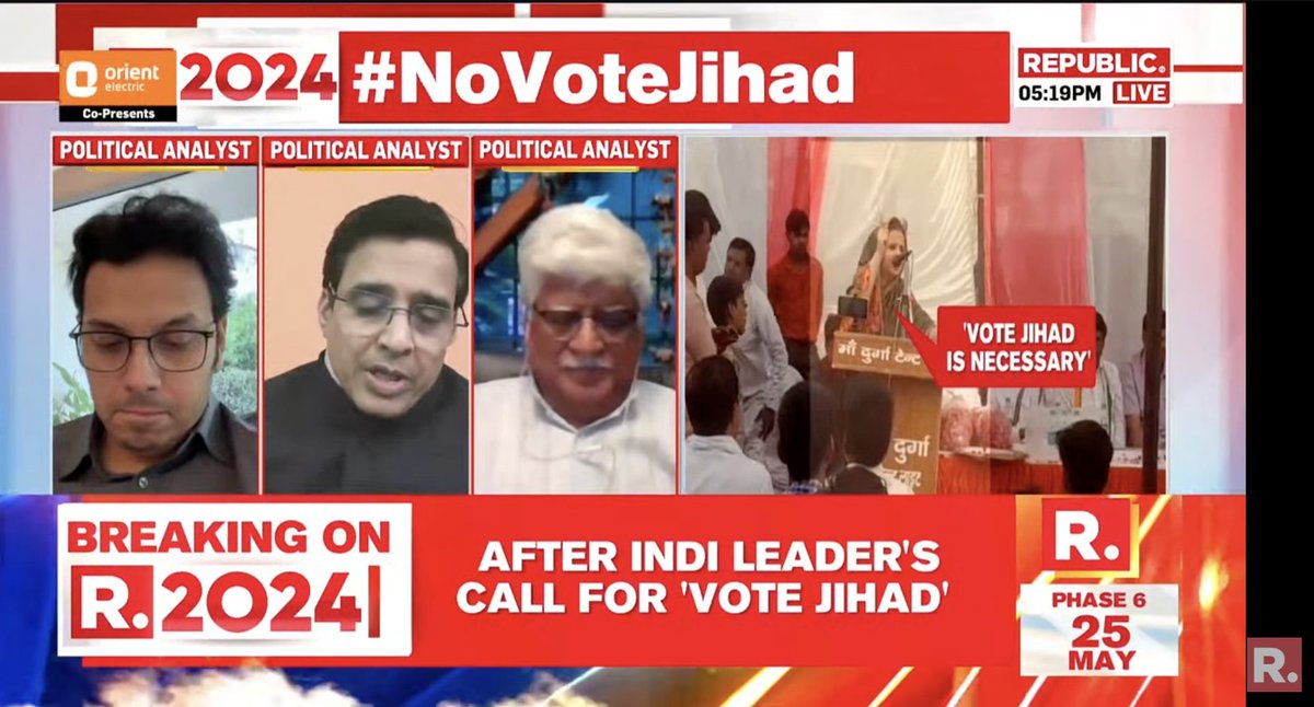 The policy of the INDI alliance is to divide the society into two parts - Sanatanis and anti-Sanatanis and do appeasement of the second majority of the country: Vineet Goenka (@vinitgoenka), Political Analyst Tune in here to watch - youtube.com/watch?v=v2uhs8… #NoVoteJihad…