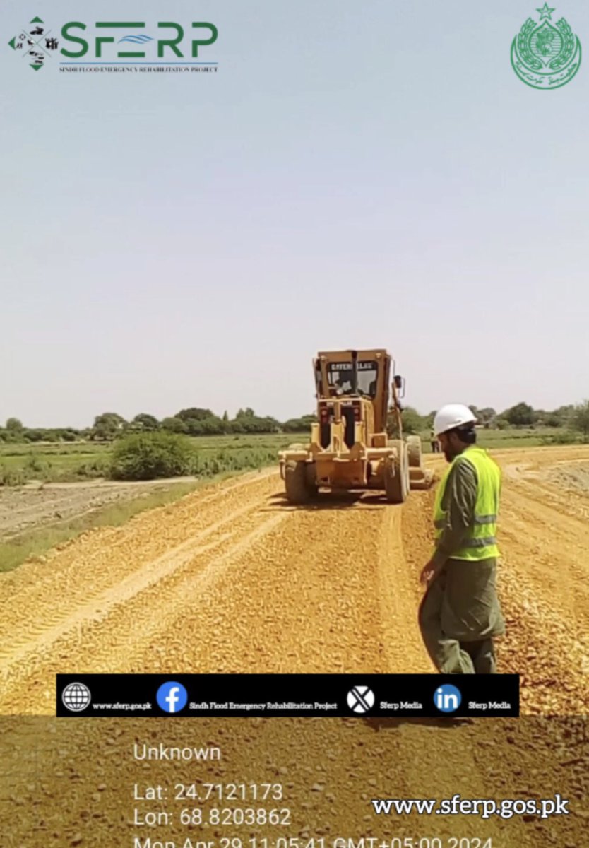Piru lashari to mashari road badin Aggregate work in progress  #SFERP #Floodrelief #Govtofsindh #WorldBank #BuildBackBetter #Resilience #Roadswork #Watersupplyscheme