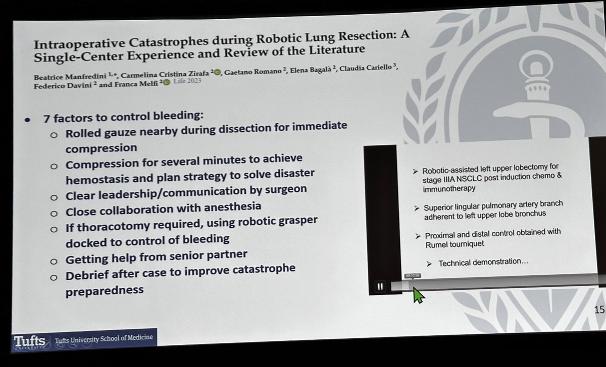 Dr @LanaSchumacher_ shares her insights regarding pulmonary vascular injuries during robotic lung resection at @AATSHQ #AATS2024.
