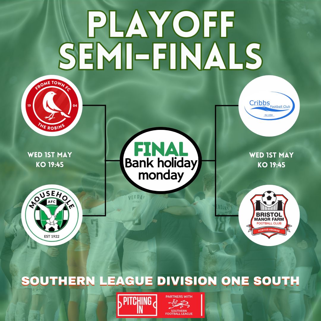 PLAYOFF SEMI-FINALS - @SouthernLeague1 DIV1 SOUTH Tomorrow evening two teams will go forward to the bank holiday Monday FINAL