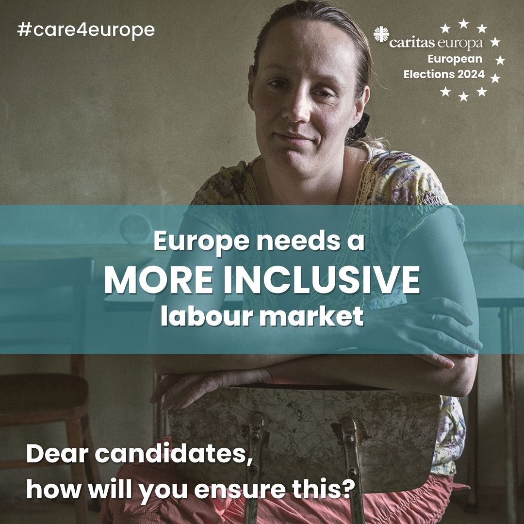Women generally work more on precarious contracts than men and have lower pay and a larger share of uncompensated childcare work. 🙌Time to work on solutions! Read more: caritas.eu/europe-must-ta… #EUelections2024 #Care4EU #MayDay2024
