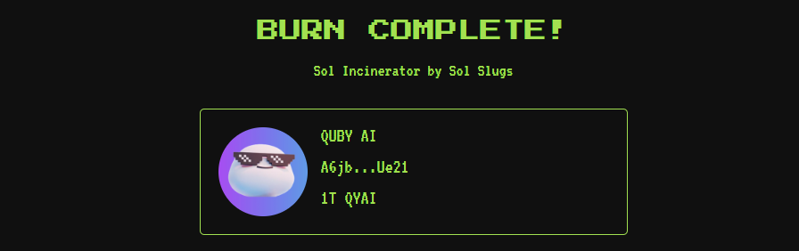 🔥 Big news! The burn of 1 trillion QUBY AI tokens is now complete! 🚀 This significant milestone marks a step forward in enhancing the value and scarcity of QYAI. Exciting times ahead for the QUBY community! #QYAI #TokenBurn #Crypto
