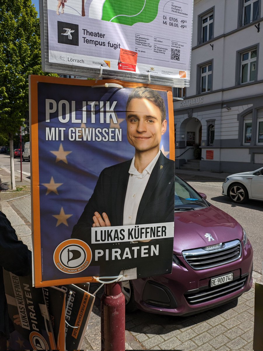So, heute wird in #Rheinfelden für die #piraten plakatiert ! #piratenpartei