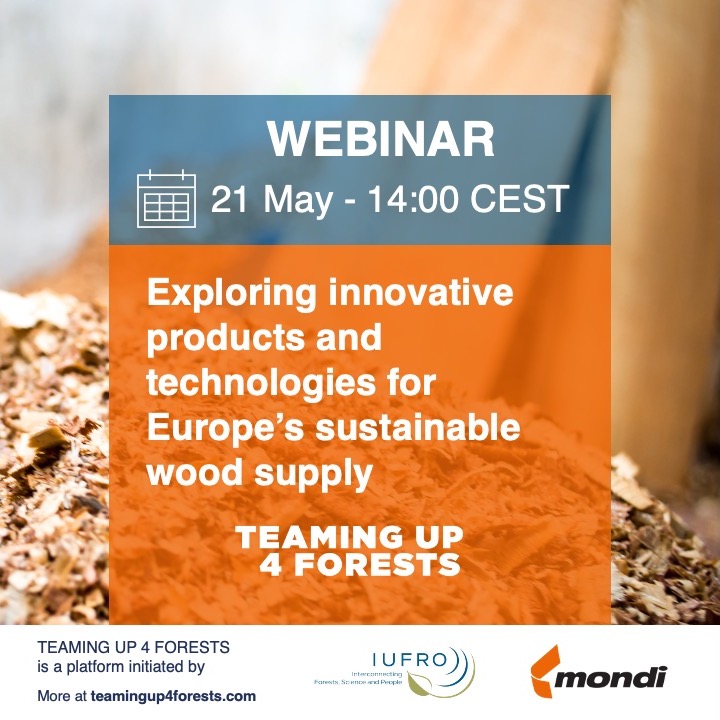 👩‍💻 Join us in exploring innovative products and technologies for Europe's sustainable wood supply in our 3rd webinar 🗓️ 21 May - 14:00 CEST 🔗 teamingup4forests.com/webinar-explor… 👥Hosted by: TEAMING UP 4 FORESTS – a science-business platform initiated by IUFRO and @mondigroup