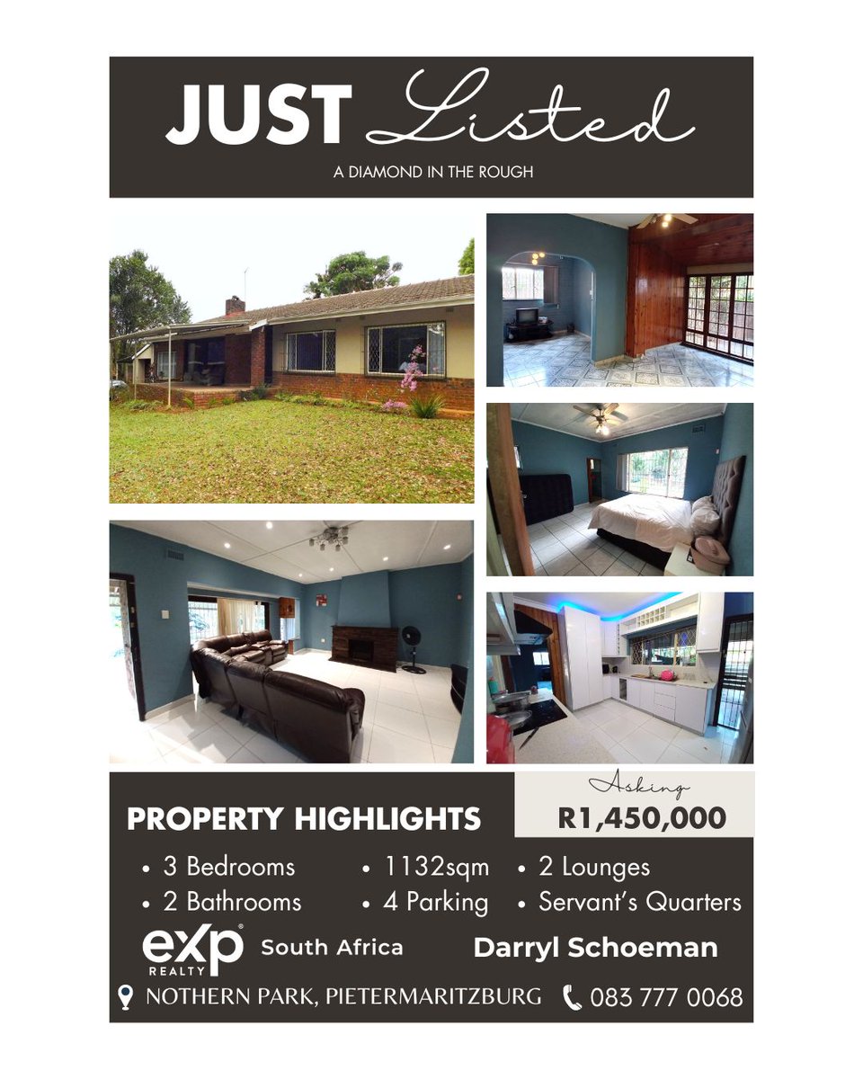 If houses could cry, this one would be weeping for you to become its new owner. In need of care and repair, this 3-bedroom house has so much potential, it really is a diamond in the rough. Look past the work and see the worth, and then call me to view.

#eXp #eXpProud #realestate