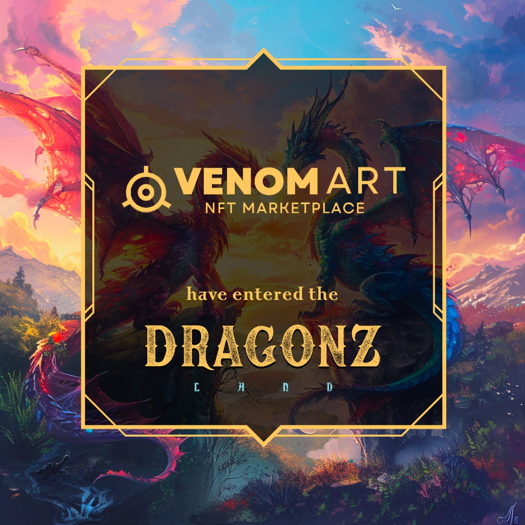 Calling all dragon hearted souls! 🐉 Venomart and Dragonz Land join forces for a giveaway 🤝 🎁 Win 250$ in $VENOM 💸 To win: ➡️ Like + RT + Follow @dragonzlandx ➡️ Mint the dragon pass - nft.dragonz.land Don't miss this golden opportunity 🔥 #Venom #venomNFT #NFT