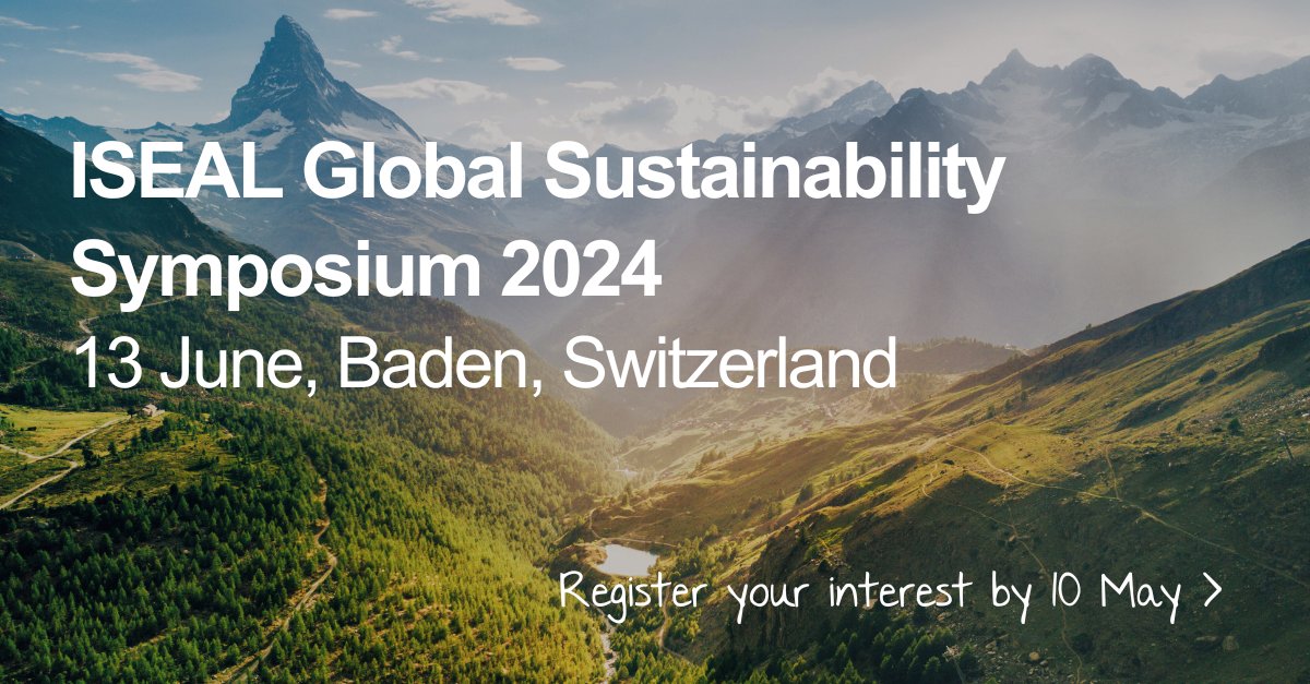 Don’t miss out on the chance to join us at our free event, the ISEAL Global Sustainability Symposium on 13 June. Hear from experts and discuss what effective #DueDilligence partnerships can look like. Deadline: 10 May Registration details > ow.ly/AMBp50Rsl9n