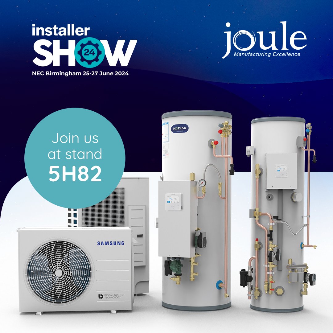 Boost the efficiency of your heat pump installations with our latest range of @JouleLTDheat pump cylinders featuring built in buffers. 

Find us at 5H82 where we’ll be officially launching them at @installerSHOW 2024!

#jouleuk #builtinbuffertank #InstallerSHOW2024