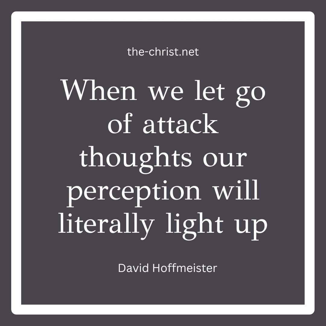 🤎 'When we let go of attack thoughts our perception will literally light up' David Hoffmeister 🤎 #acim the-christ.net