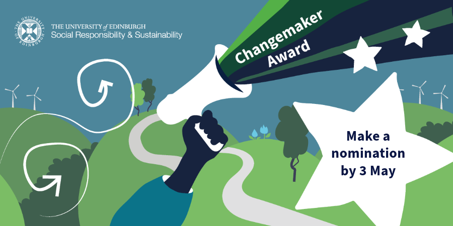 Do you know a social impact or sustainability hero at the University? 🦸 Nominate them for the Changemaker Award! Give recognition to those making a difference and celebrate the champions of change! 🌟🌿 💚 Make a nomination by Friday 3 May ➡️ edin.ac/changemaker