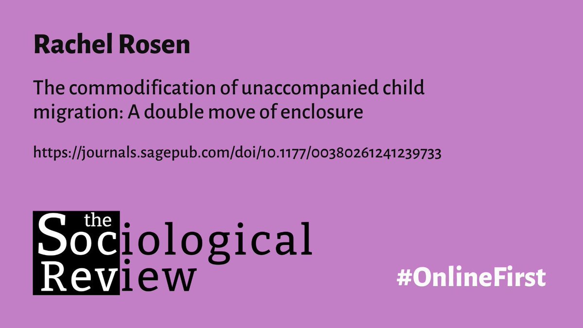 It's assumed that unaccompanied asylum-seeking children in the UK will be cared for, but a rise in unregulated accommodation means many become care system casualties. Rachel Rosen @CCoMstudy @UCLSocRes draws on firsthand insights in #OpenAccess research. buff.ly/3Uo052V