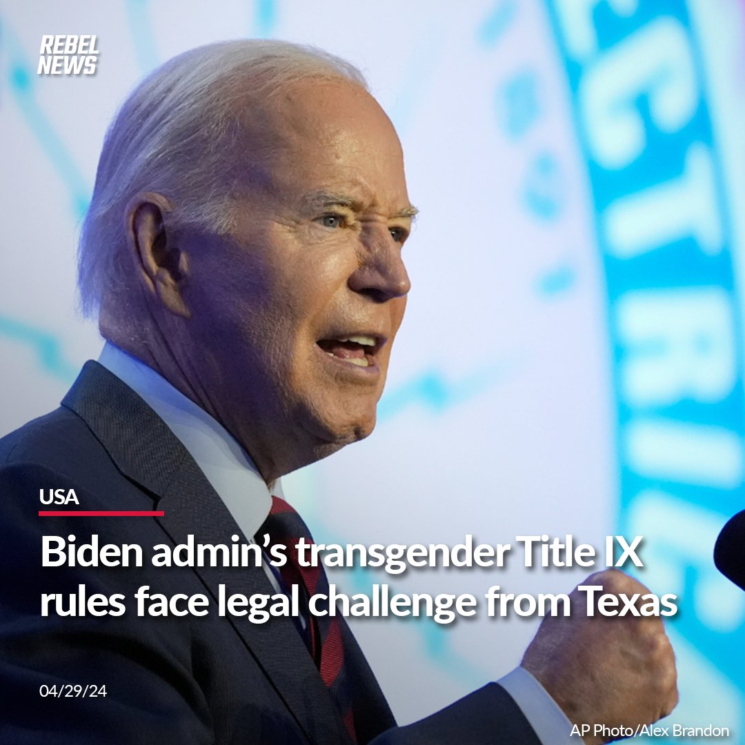 Texas Attorney General Ken Paxton filed a lawsuit Monday against the Biden administration's new Title IX rules, which require public schools to allow transgender students to compete in girls' sports and use women's bathrooms. MORE by @StillGray: rebelne.ws/44nCP8v