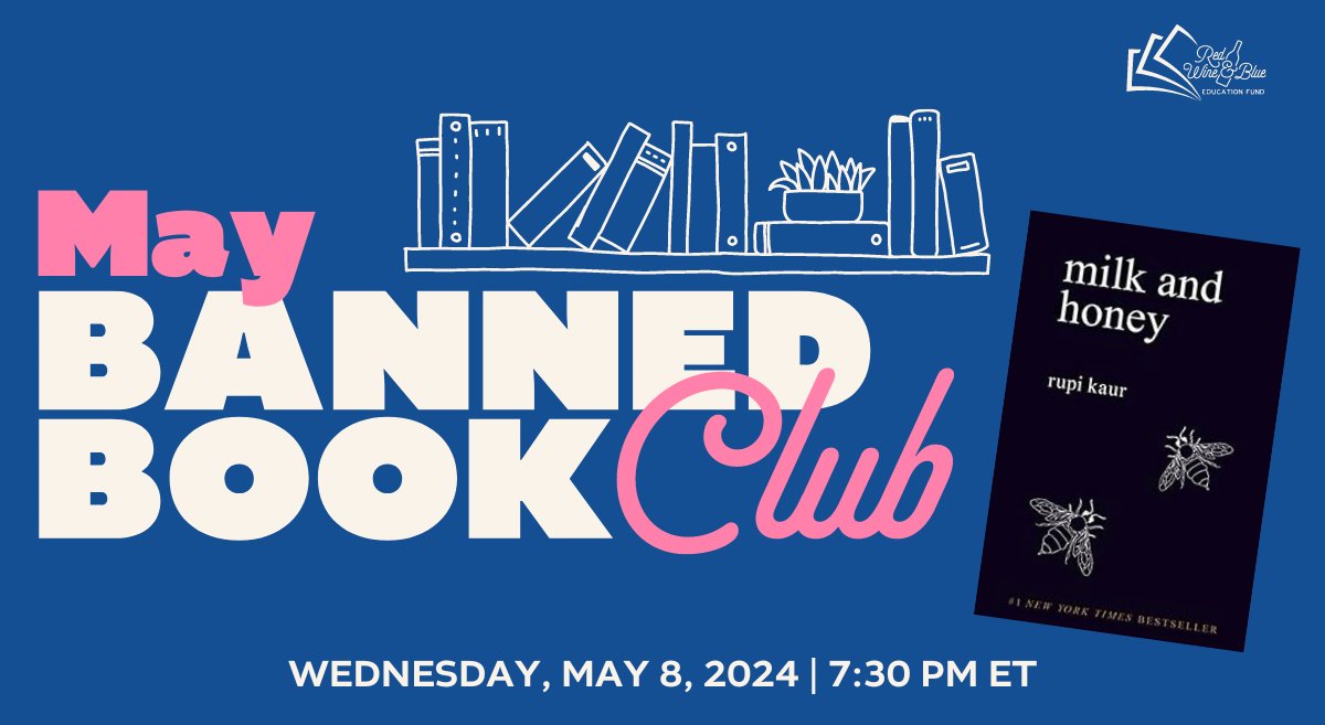 There’s still time to read 𝘮𝘪𝘭𝘬 𝘢𝘯𝘥 𝘩𝘰𝘯𝘦𝘺 by Rupi Kaur for our next Banned Book Club! This collection of poetry and prose is about love, loss, violence, abuse, and survival. We’ll be joined by Jaclyn Friedman from @educateusaction to discuss. go.redwine.blue/cu9-THX