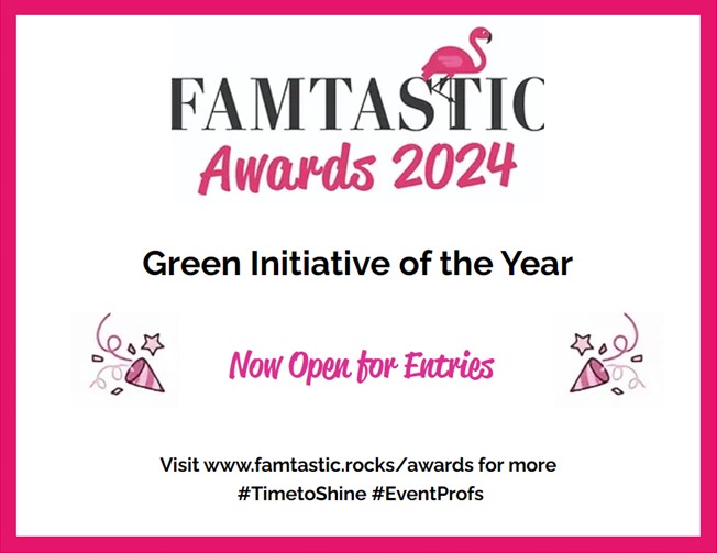 Got a great green or smashing sustainability project to brag about #eventprofs! It's #TimetoShine with the #Famtastic Awards 2024. Check out the details online and enter for free! #Paperless famtastic.rocks/awards