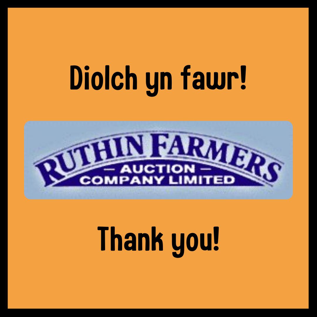 Diolch i Ocsiwn Ffermwyr Ruthin am eu rhodd o £214.40 o'u arwerthiant offer🚜 Diolch i bawb a wnaeth gyfraniad. Thank you to Ruthin Farmers Auction for their donation of £214.40 from their implements sale🚜 Thank you to everyone who made a donation.