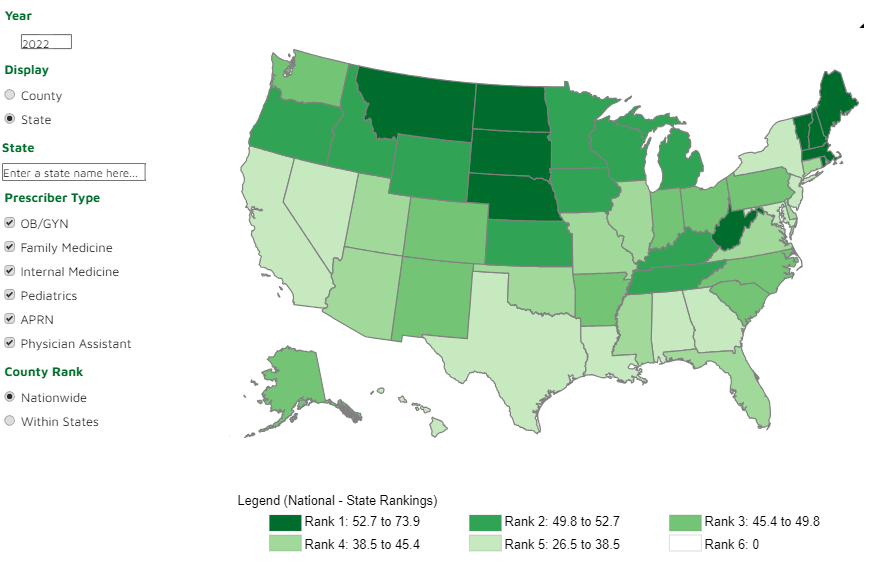 21 states currently ban or heavily restrict abortion - which happens to be in the same part of the US where the lowest concentration of contraception prescribers are located. 

See the data for yourself at lnkd.in/dKrBPcHj