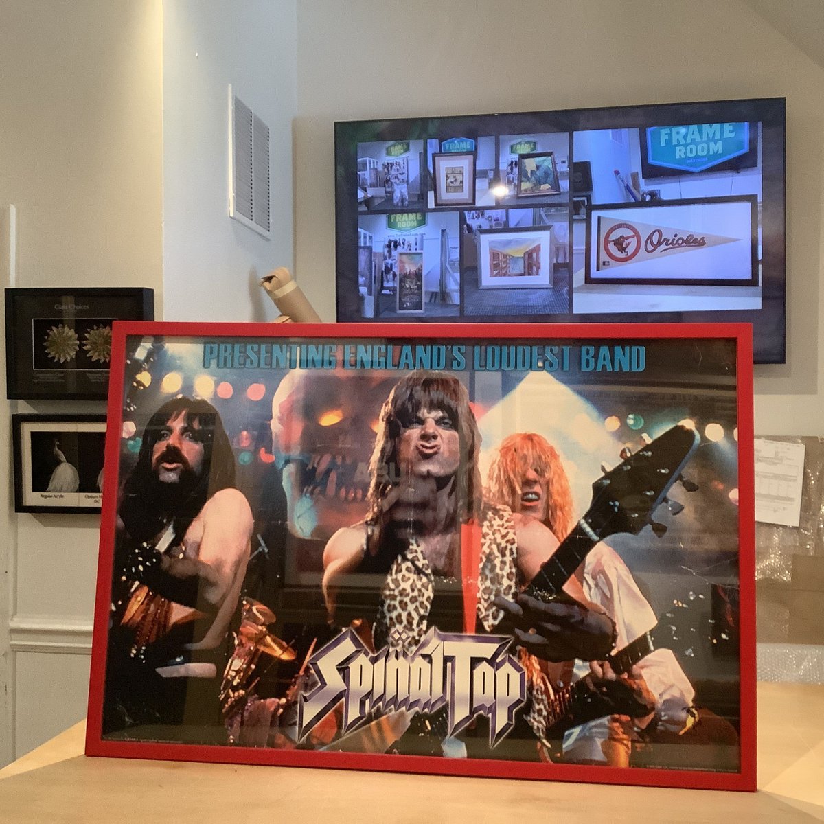 I can't keep track of all of these different bands!

#theframeroom #customframes #customframing #customframer #customframeshop #frameshop #fellspoint #baltimore #spinal #tap