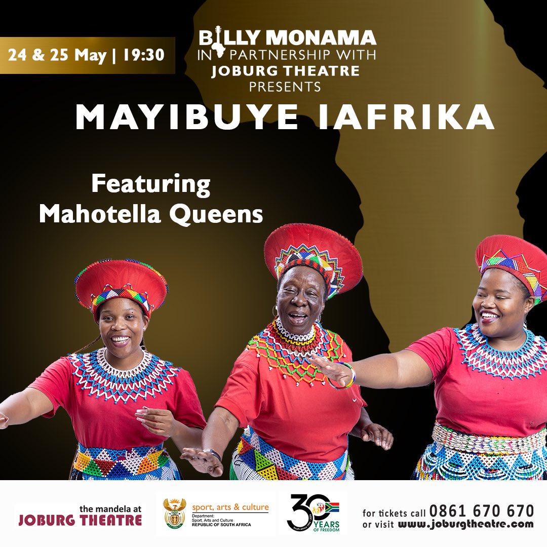 Mahotella Queens forms a part of the Mayibuye iAfrika concert line up - to usher us through nostalgia as we celebrate 30 years of freedom and Africa day. 🗓️: 24 & 25 May 2024 🕰️: 19:30 🎭: @joburgtheatre 🔗: joburgtheatre.com 🎫: R200 - R550 @webticketsSA