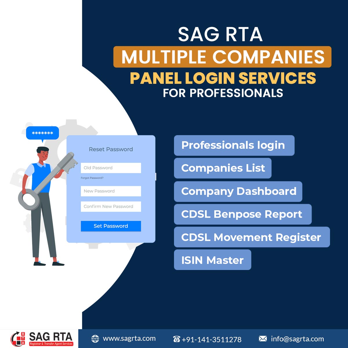 Get more information about #SAGRTA's Multiple #Companies Panel Login Services for #Professionals.
bit.ly/3SLZcO9
#CharteredAccountants #CompanySecretary #Clients #NSDL #CDSL #SEBI #DematAccount #Shareholders #registrarandtransferagent #rtaservices #rtaagent #rtaforms