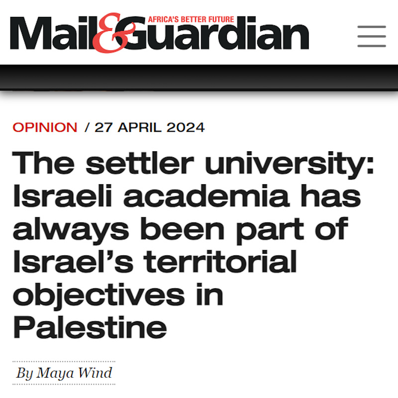 The first in a series of excepts from Israeli scholar Maya Wind's book 'Towers of Ivory and Steel' documenting the extensive complicity of Israeli academic institutions in Israel's decades-long regime of apartheid. loom.ly/5oUH5MU