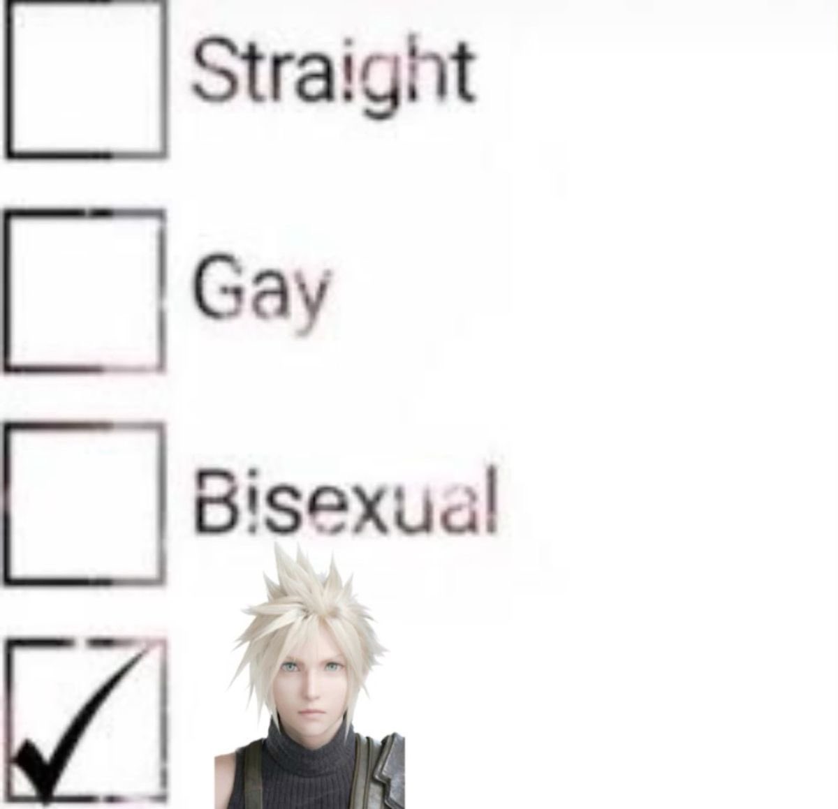 Sexuality? Cloud strife :3