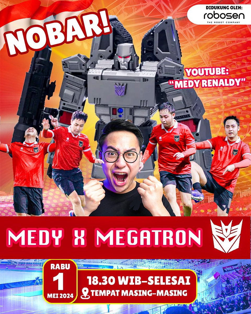 Besok, jam 18.30 WIB, kalian akan menyaksikan orang Indonesia pertama di Indonesia yang unboxing Megatron by Robosen ini di YouTube “Medy Renaldy”!

Link channel: youtube.com/@medyrenaldy?f…

SHARE INI SEBANYAK2NYA KE TEMAN DAN KELUARGA!

#MedyCariEngagement #MedyDay