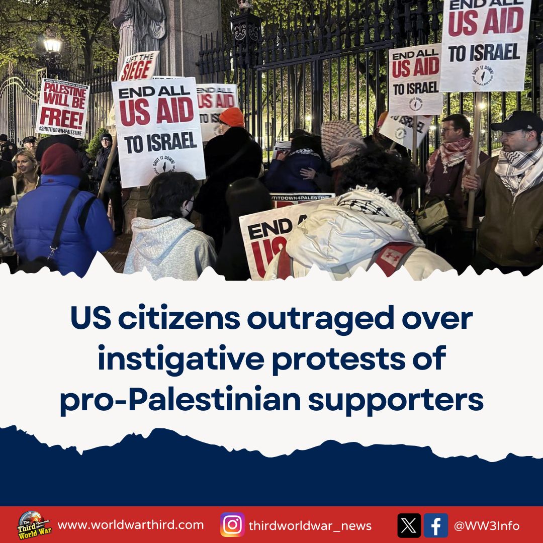 #WWIII: #UScitizens outraged over provocative #proPalestineProtests, which turned anti-US & #antiIsrael. US flag reportedly pulled down & replaced by Palestinian flag at #HarvardUniversity. As a result, US security forces detain 900 student protesters across US universities.