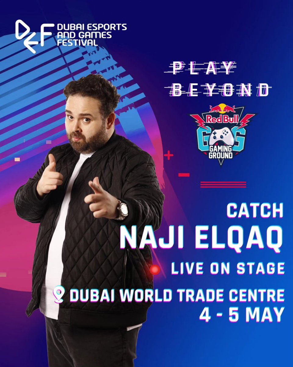 Get ready to witness the @redbulluae creators unleashing their creativity at Play Beyond! Join us for an adventure into the realm of limitless possibilities. 

📍 Dubai World Trade Centre
🗓️ 4-5 May 

#DEF2024 #DubaiEsportsFestival #gamers #PlayBeyond