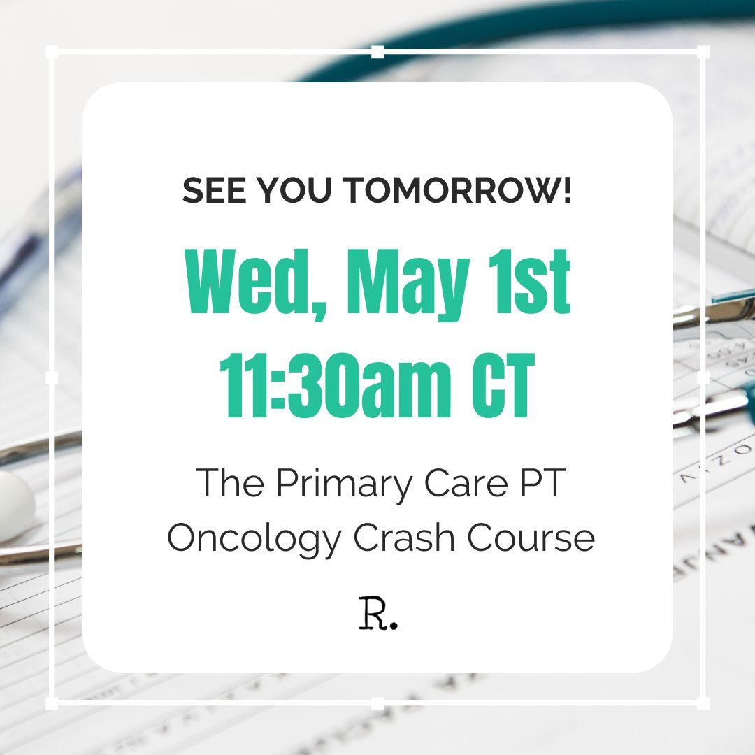 ⭐ Don't miss RHE's Live, 2 hr 'Lunch & Learn' with The Onco PT, Dr. Elise Cantu TOMORROW! ⭐ 

Sign-up: buff.ly/43FC6zp 

#primarycarept #primarycaretherapy #TheOncoPT #wholepersoncare #holisticcare #physicaltherapy #dpt #PT