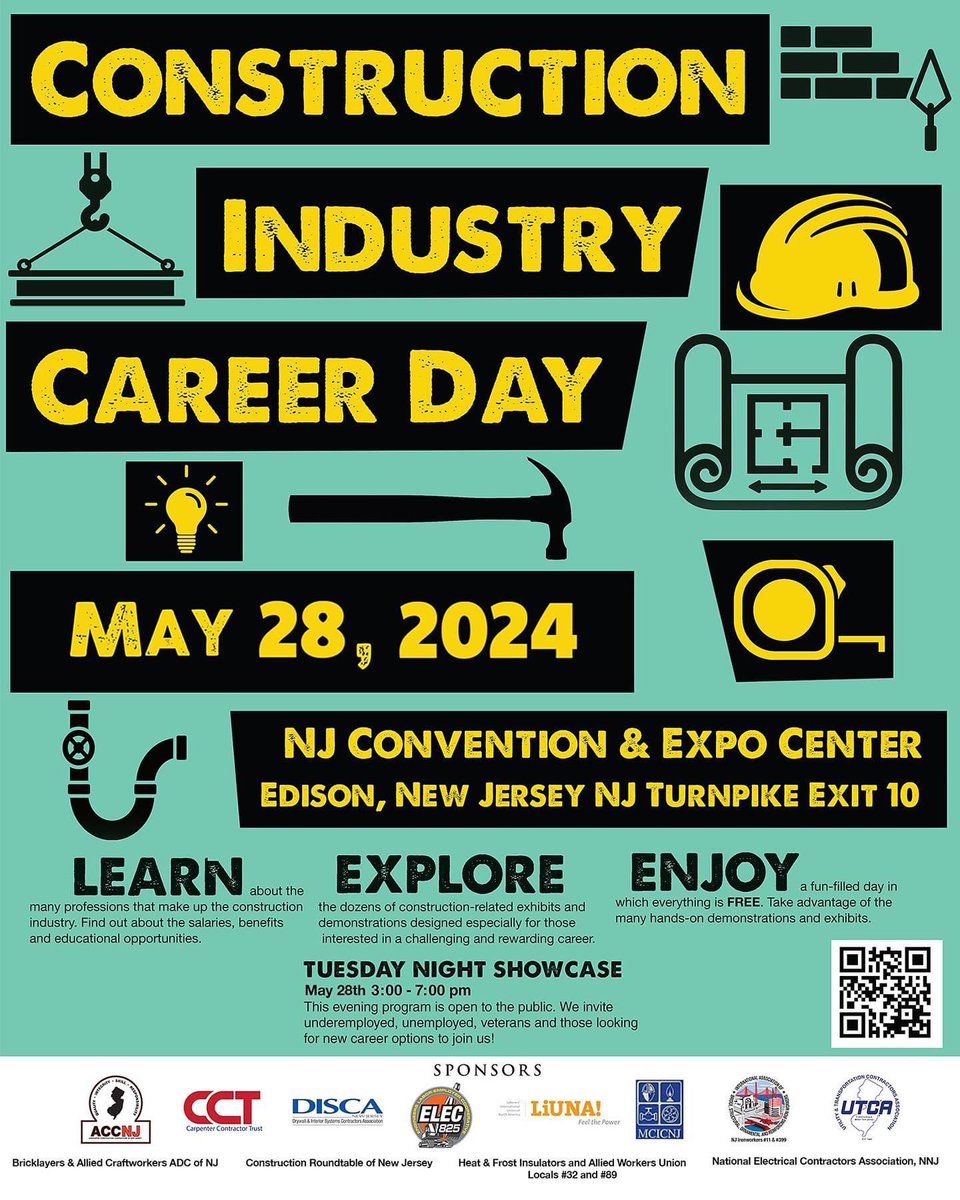 PARENTS: Great, free career day experience for kids interested in the building trades. Don’t miss it on Tuesday, May 28 in Raritan Center.