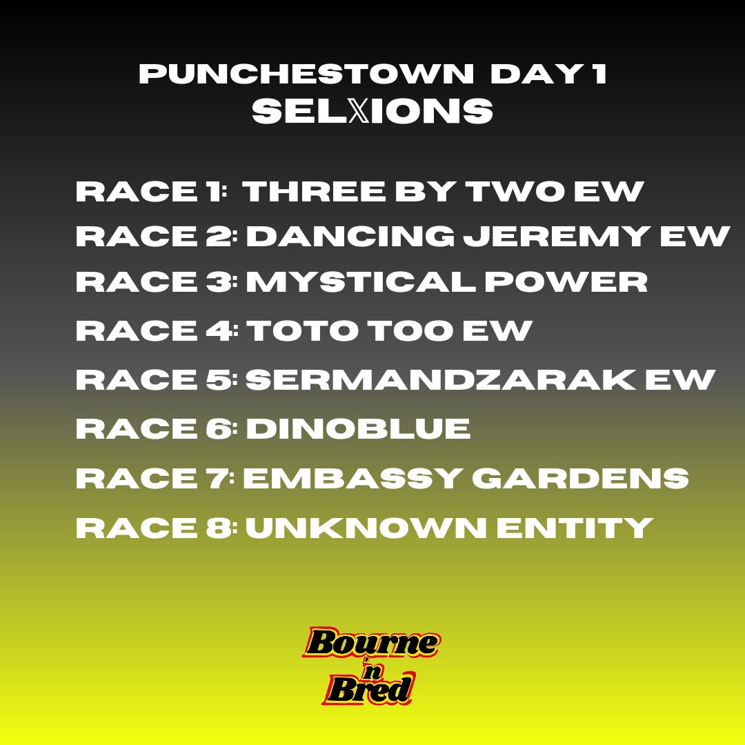 Punchestown Day 1 Sel𝕏ions
Stacked week of racing ahead!

#HorseRacing 
#PunchestownFestival 
#Punchestown