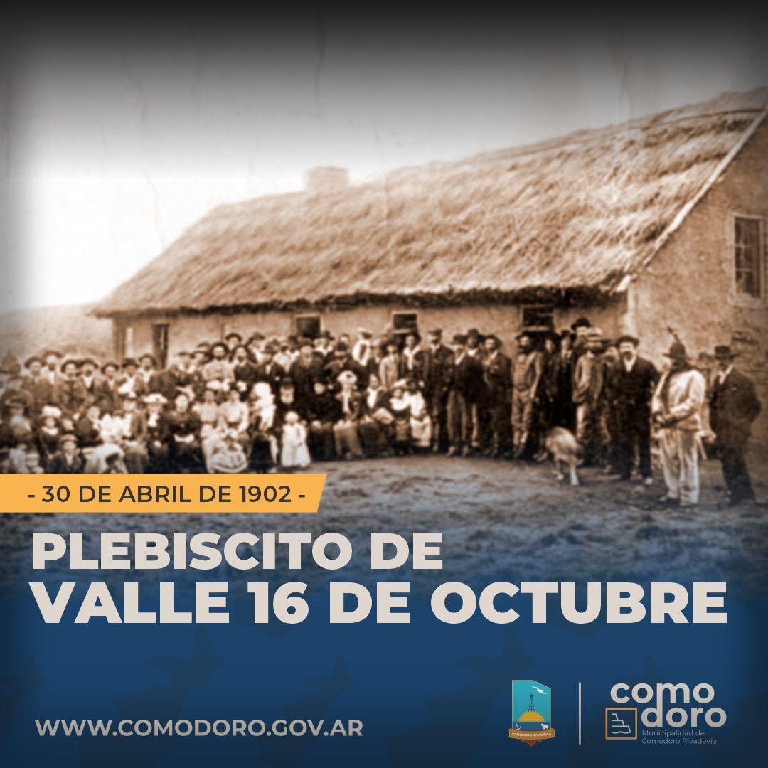 Conmemoramos una fecha clave en la provincia, en la que los habitantes del Valle 16 de Octubre eligieron mediante votación, que las tierras que habitaban fueran parte del territorio argentino. La determinación de los pobladores denominada #Plebiscito se recuerda todos los años.