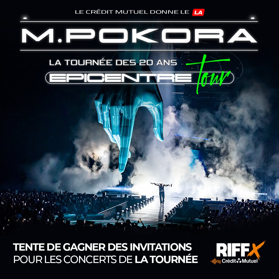 Et si on vous emmenait voir @MPokora ? 
Il reprend la route pour célébrer ses 20 ans de carrière lors de l'Épicentre Tour ⚡ 
Tentez de gagner vos #invitations grâce à @riffx_fr by @creditmutuel pour la ville de votre choix sur riffx.fr/concours/vos-i…
#MPokora #MattPokora