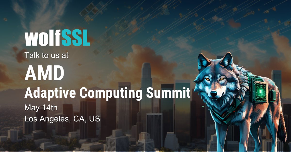 wolfSSL's tweet photo. Happy to be attending #AMD #AdaptiveComputing Summit on 5/14 in Los Angeles, CA. Register to discover the future of digital technology! @AMD 

https://t.co/KtKdj3TS9I https://t.co/6B8q56Ewpj