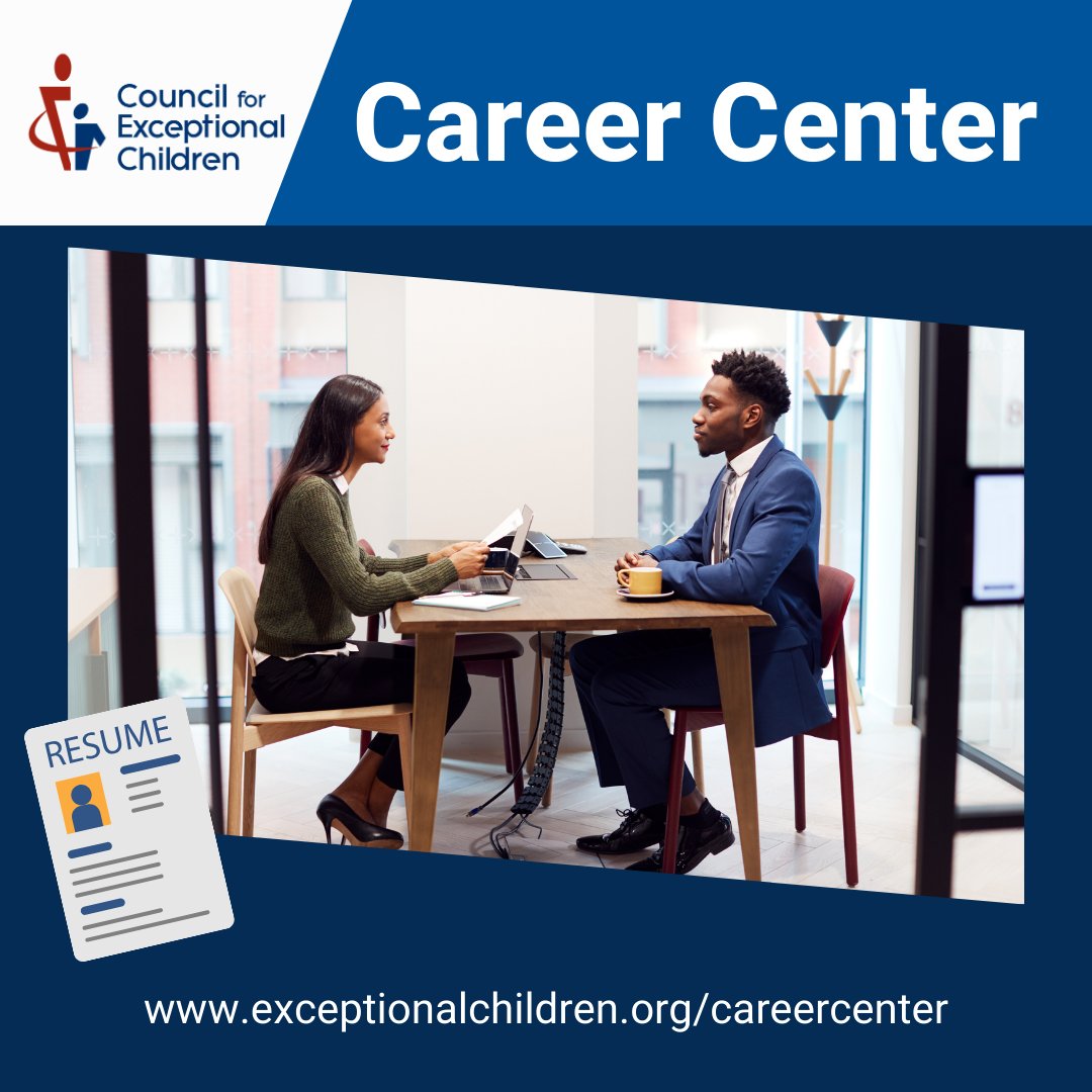 Are you looking for your next opportunity in the special education field? CEC's Career Center features jobs in special education across the county. Start the next chapter of your career today: exceptionalchildren.org/careercenter