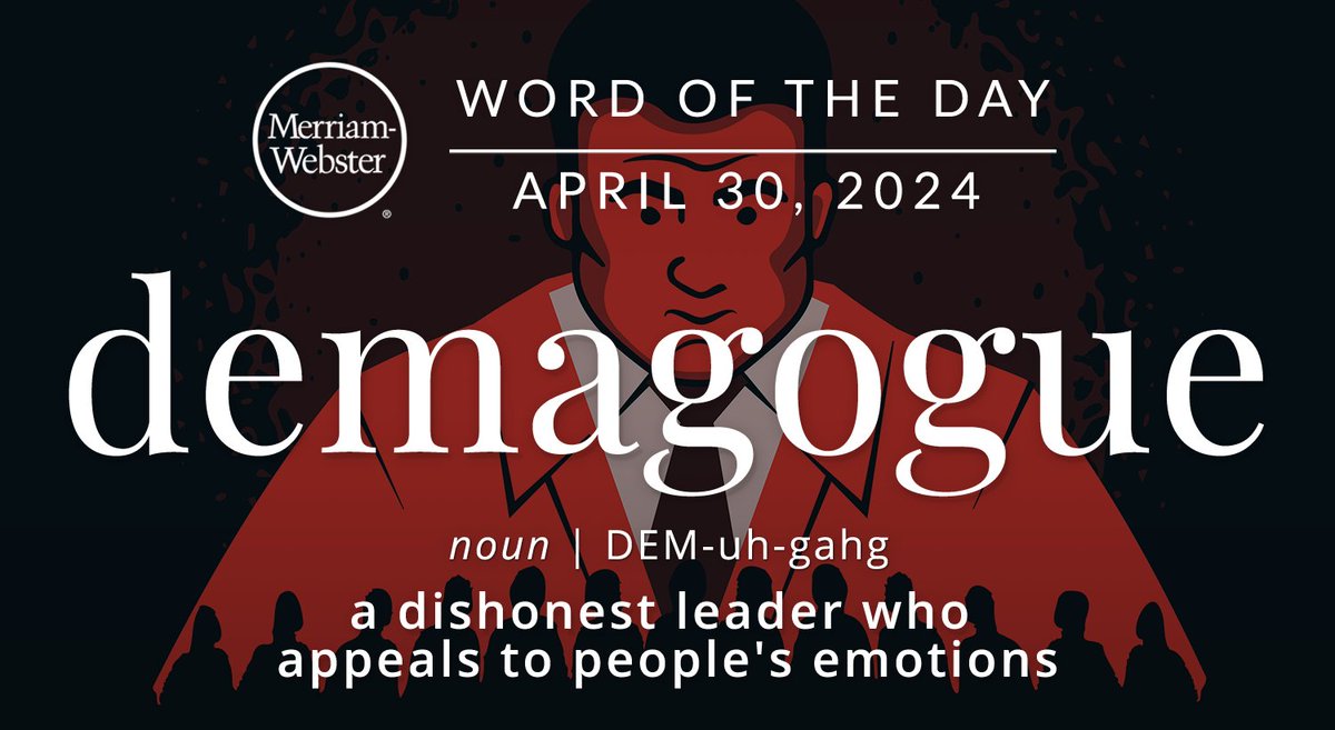 The #WordOfTheDay is ‘demagogue.’ ow.ly/9oot50RqXVw