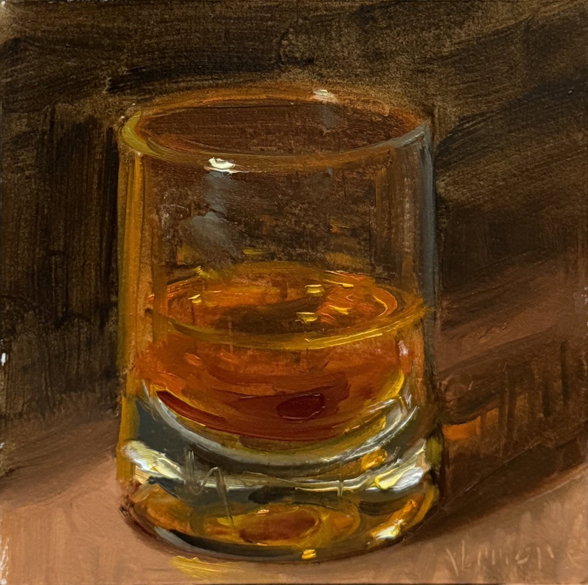 My oil painting of a Glass of Whiskey