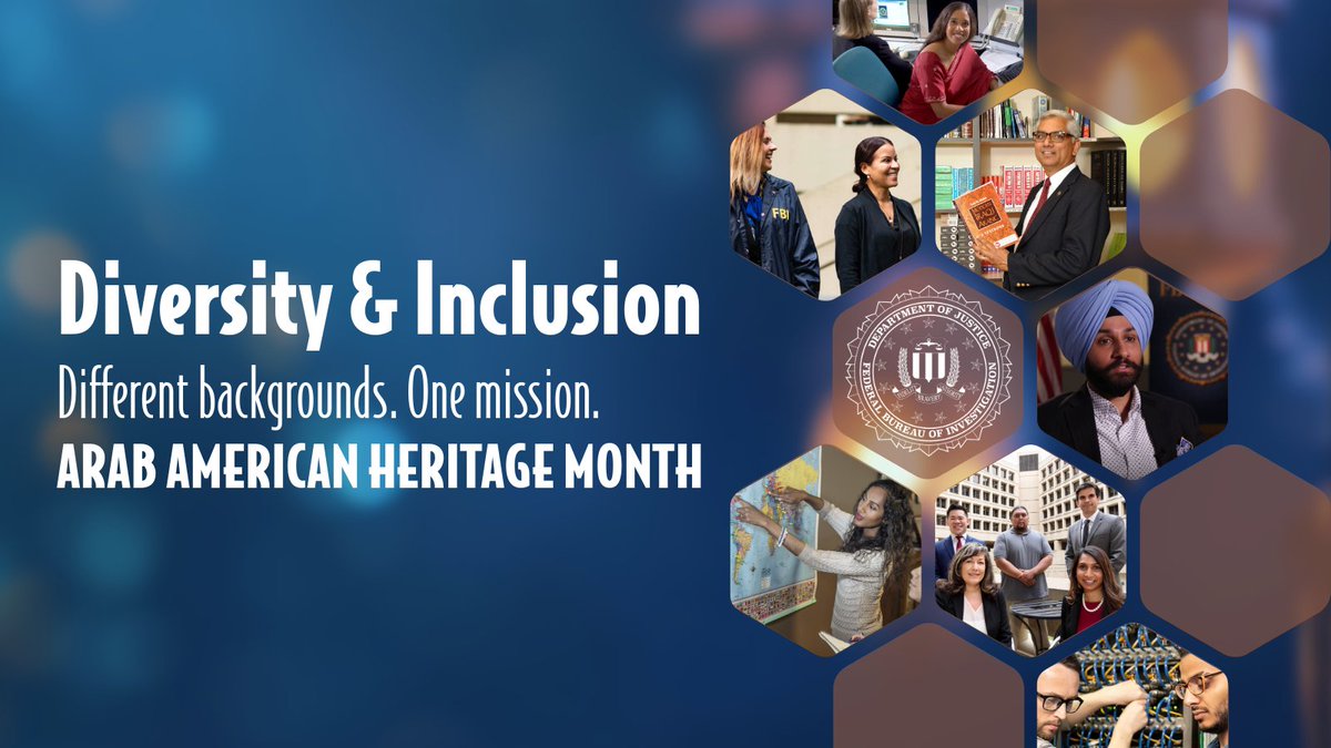 Even as Arab American Heritage Month comes to an end, we will continue to celebrate the diversity of our workforce and the communities we serve. Learn about the #FBI’s commitment to maintaining a diverse workforce and inclusive workplace at: fbi.gov/about/diversit… #NAAHM