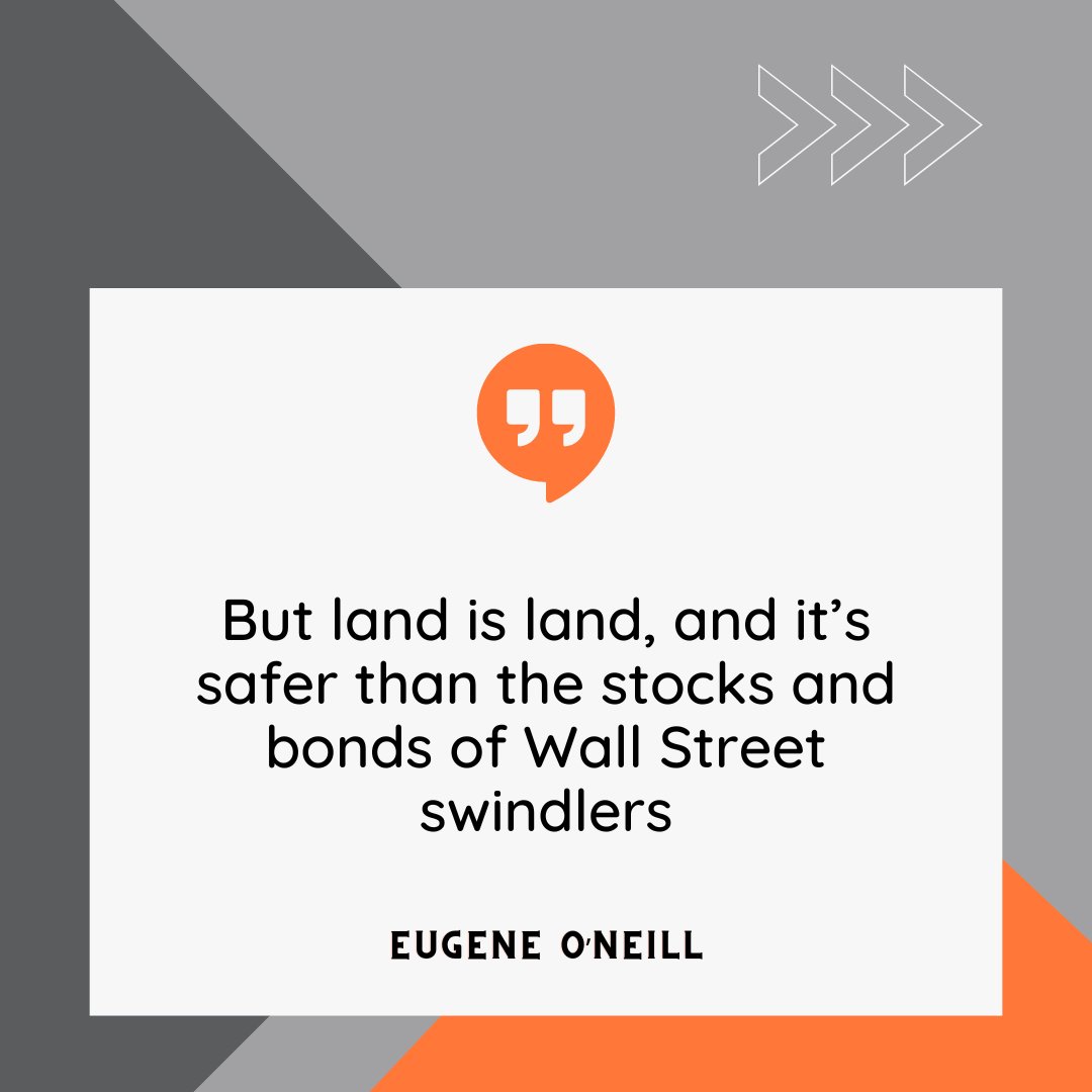 Land: a timeless refuge amidst the chaos of Wall Street's speculative games. #PassionDriven #NeverGiveUp #WiseWords #realestate2