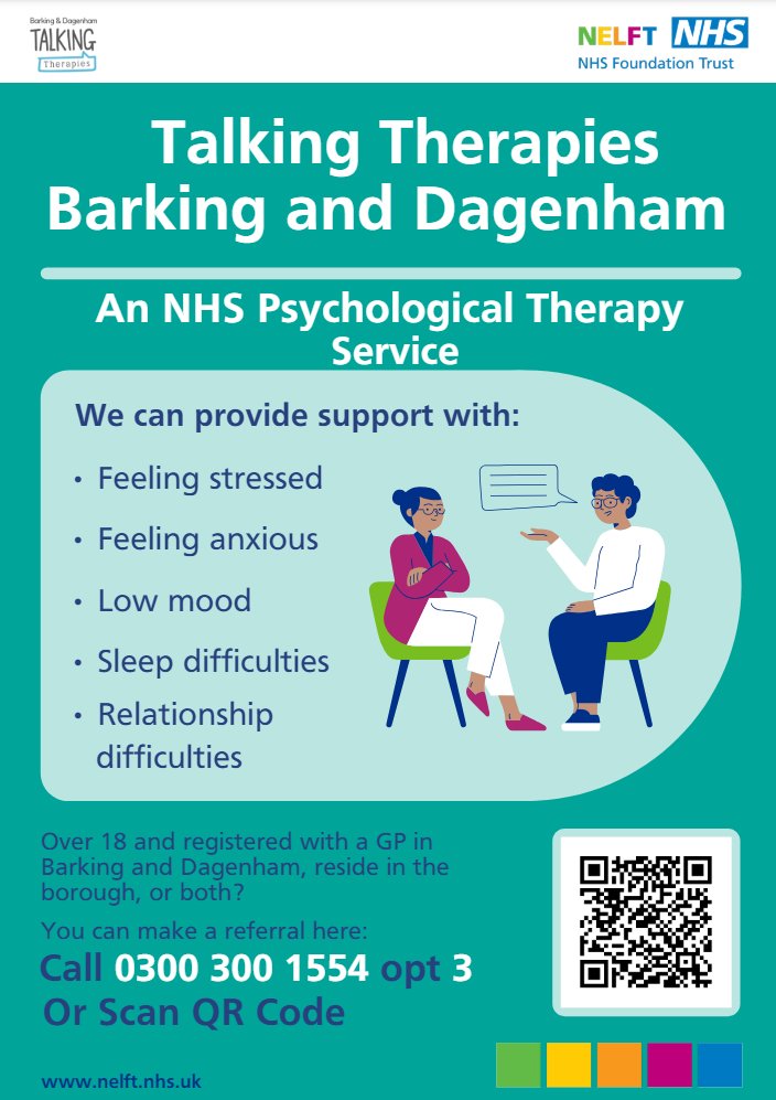 This month was Stress Awareness Month and Talking Therapies is here to support you beyond April. They are a psychological therapy service providing a wide range of treatments and services for your mental health and life difficulties. ow.ly/59No50RkZOV