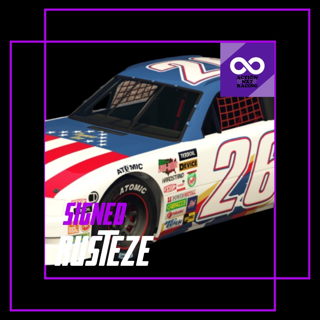 Breaking News‼️‼️

After Whiskey Motorsports has folded from the series, ActionNXT Racing has signed Rusteze full time to a 4th car in the SRL BurgerShot Cup Series driving the #26 Jock Cranley Chevrolet! Welcome to ActionNXT @Rusteze_net